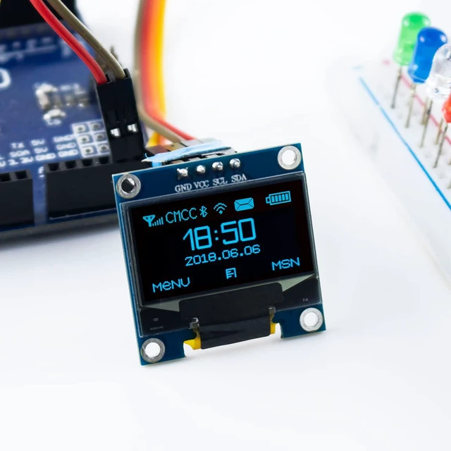 Alt view image 3 of 7 - 5 Pcs 0.96 Inch OLED I2C IIC Display Module 12864 128x64 Pixel SSD1306 Mini Self