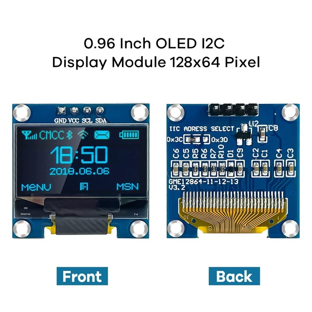 Alt view image 2 of 7 - 5 Pcs 0.96 Inch OLED I2C IIC Display Module 12864 128x64 Pixel SSD1306 Mini Self
