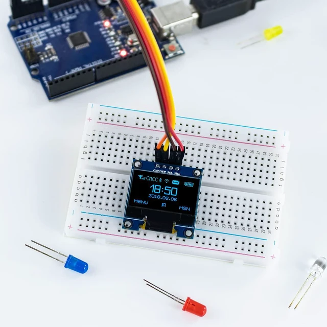 Alt view image 4 of 7 - 5 Pcs 0.96 Inch OLED I2C IIC Display Module 12864 128x64 Pixel SSD1306 Mini Self