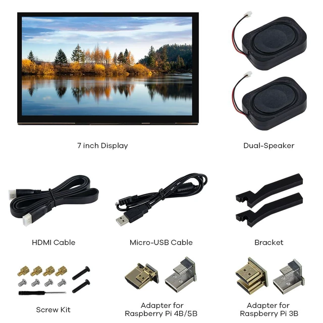 Alt view image 7 of 7 - 7 Inch IPS LCD Touch Screen Raspberry Pi Monitor Display 1024×600