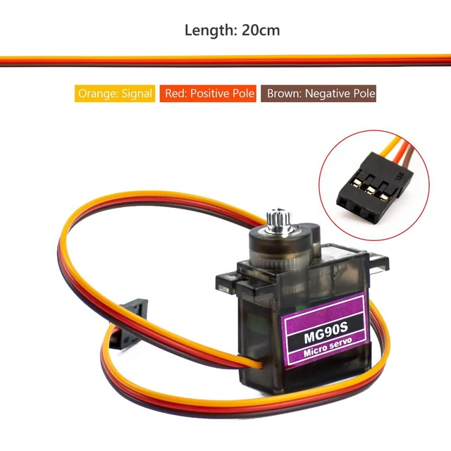 Alt view image 4 of 7 - 5 Pack MG90S Servo 9G Servo Metal Gear Micro Servo for Arduino Project RC Helico