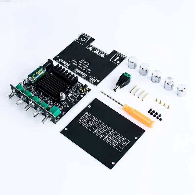 Alt view image 7 of 7 - ZK-MT21 2.1 Channel Bluetooth Audio Power Amplifier Board 50W×2+100W with Treble