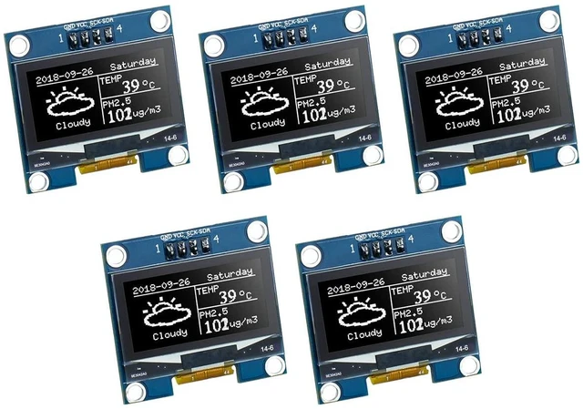 Main image of 5 Pcs 1.3 Inch IIC I2C OLED Display Module 128x64 Pixel SH1106 Screen Module Com