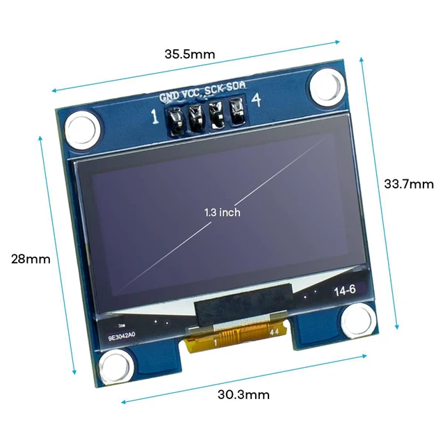 Alt view image 2 of 6 - 5 Pcs 1.3 Inch IIC I2C OLED Display Module 128x64 Pixel SH1106 Screen Module Com