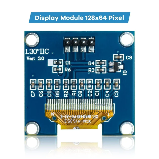 Alt view image 3 of 6 - 5 Pcs 1.3 Inch IIC I2C OLED Display Module 128x64 Pixel SH1106 Screen Module Com