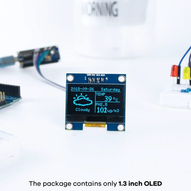 Alt view image 5 of 6 - 5 Pcs 1.3 Inch IIC I2C OLED Display Module 128x64 Pixel SH1106 Screen Module Com