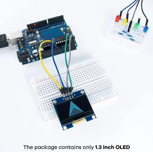 Alt view image 4 of 6 - 5 Pcs 1.3 Inch IIC I2C OLED Display Module 128x64 Pixel SH1106 Screen Module Com