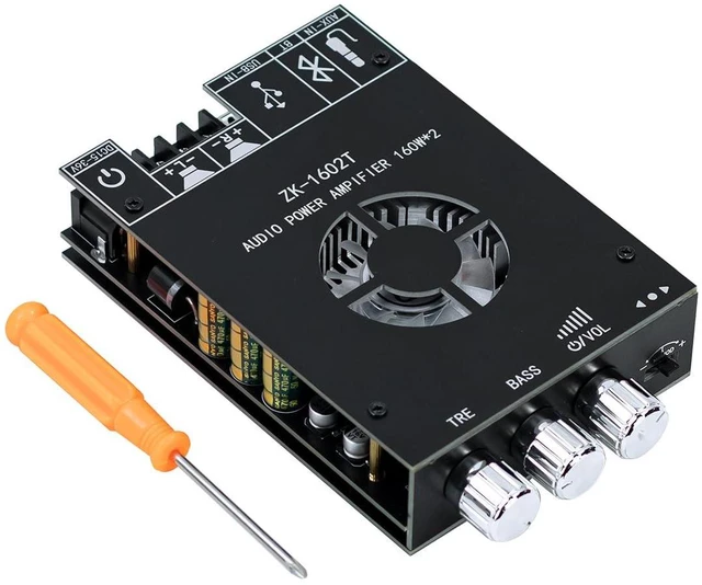 Main image of ZK-1602T Bluetooth Amplifier Board, 2.0 Channel 160W+160W Stereo Audio Amp with