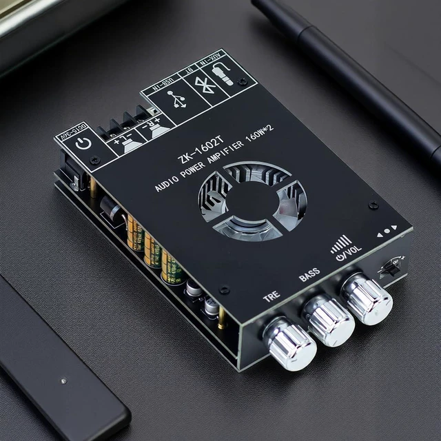 Alt view image 6 of 7 - ZK-1602T Bluetooth Amplifier Board, 2.0 Channel 160W+160W Stereo Audio Amp with