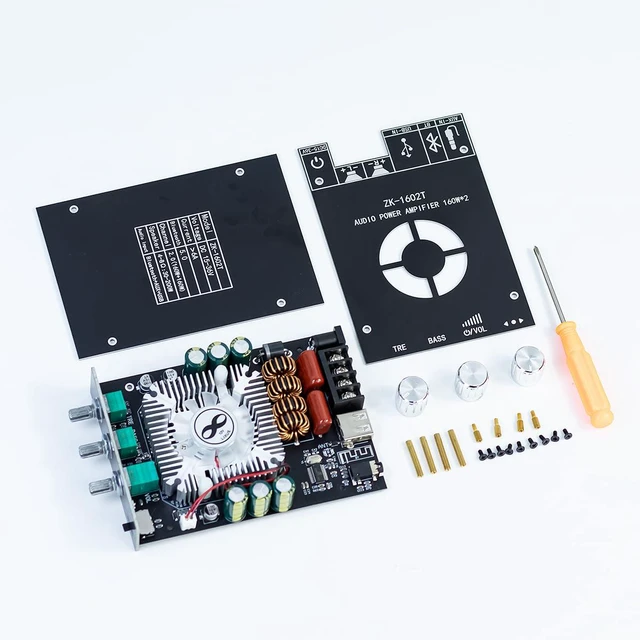 Alt view image 7 of 7 - ZK-1602T Bluetooth Amplifier Board, 2.0 Channel 160W+160W Stereo Audio Amp with