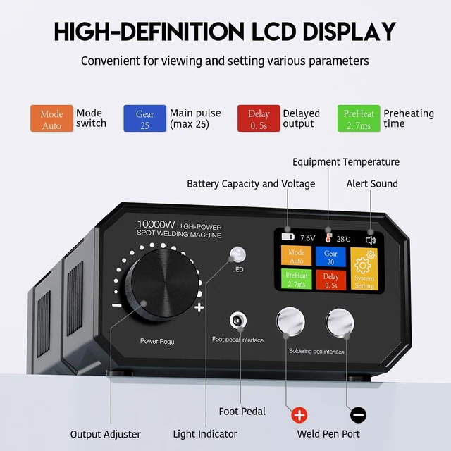 Alt view image 3 of 7 - 10KW Battery Spot Welder 1200A Dual Pulse Spot Welding Equipment