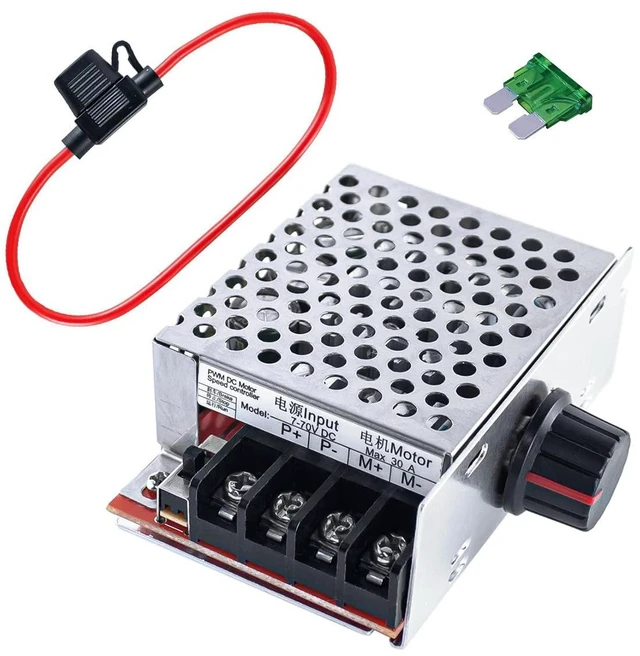 Main image of PWM DC Motor Speed Controller DC 7-70V 30A 12V 24V 36V 48V with 30 Amp Fuse
