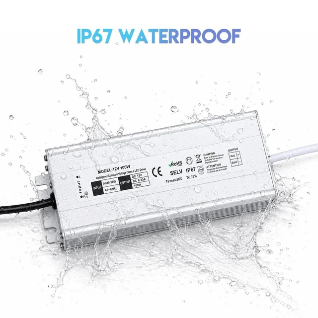 Alt view image 3 of 7 - 100W LED Driver 110V AC to 12V DC 8.33A LED Power Supply
