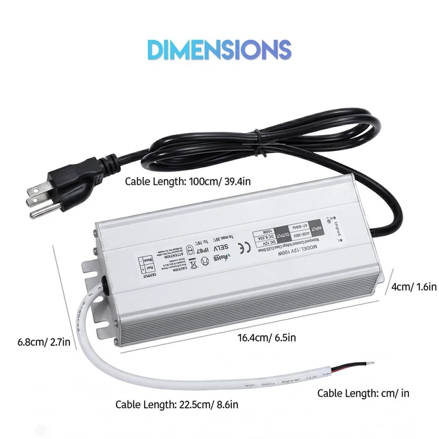 Alt view image 6 of 7 - 100W LED Driver 110V AC to 12V DC 8.33A LED Power Supply