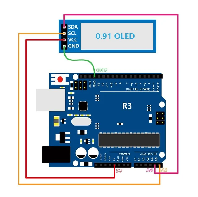 Alt view image 3 of 7 - 5 Pcs 0.91 Inch I2C OLED Display Module IIC OLED Screen DC 3.3V~5V Compatible wi