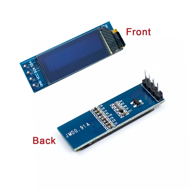 Alt view image 5 of 7 - 5 Pcs 0.91 Inch I2C OLED Display Module IIC OLED Screen DC 3.3V~5V Compatible wi