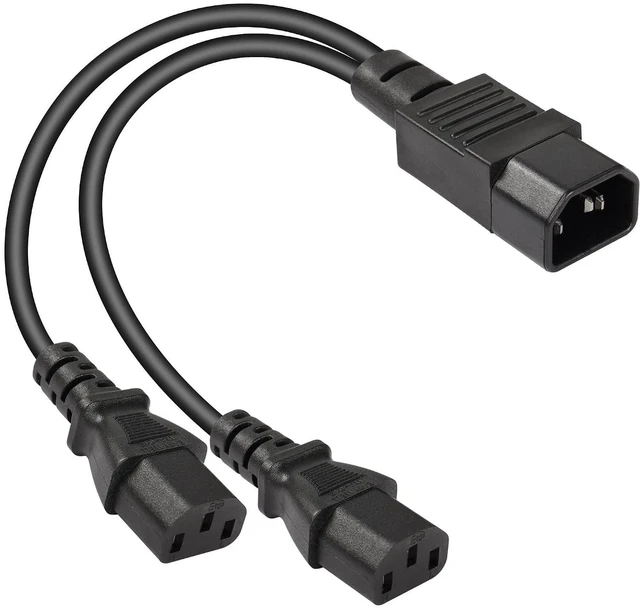 Main image of 1FT IEC 320 C14 to Dual C13 Power Cable,C14 Male to 2X C13 Female Y Splitter AC