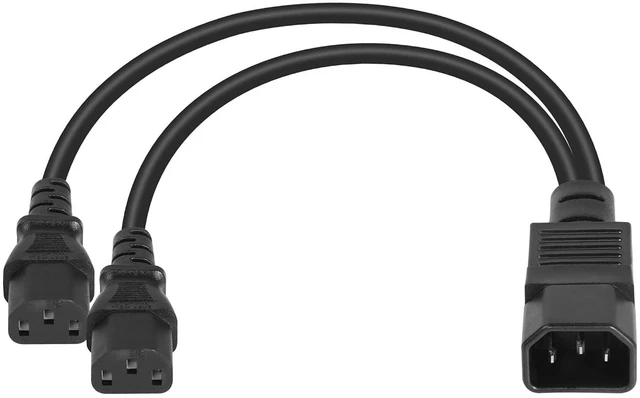 Alt view image 5 of 5 - 1FT IEC 320 C14 to Dual C13 Power Cable,C14 Male to 2X C13 Female Y Splitter AC