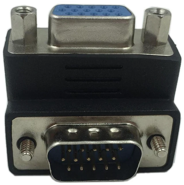 Alt view image 5 of 6 - 90 Degree VGA 15 Pin Male to Female Extension Cable Converter Adapter Coupler