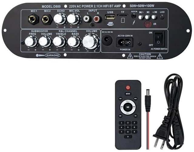 Main image of D800 Bluetooth Amplifier 2.1 Channel 50W×2 + 100W Subwoofer
