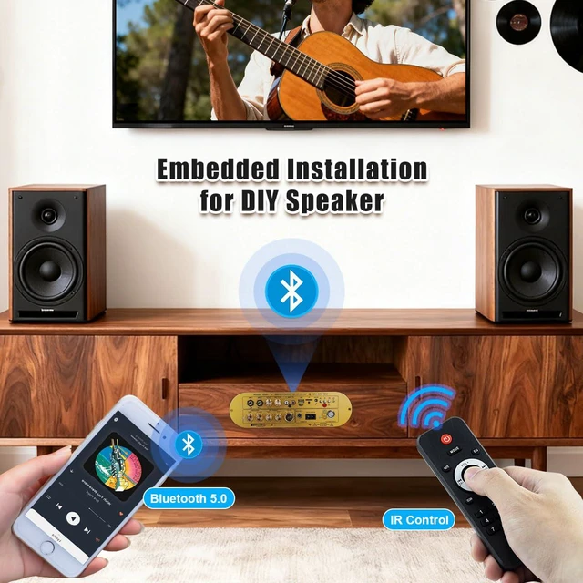 Alt view image 6 of 7 - D900 2.1 Channel Bluetooth Amplifier 50W×2 + 100W Subwoofer