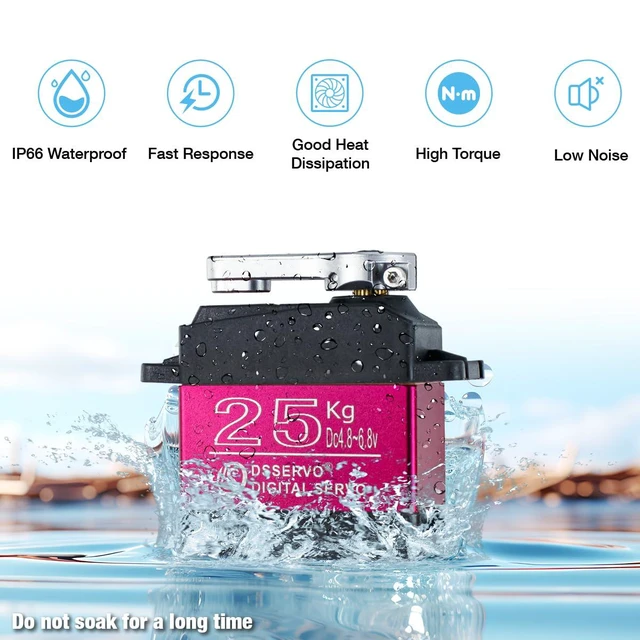Alt view image 2 of 7 - DS3225 25kg RC Servo High Torque Full Metal Gears Waterproof Digital Servo Compa