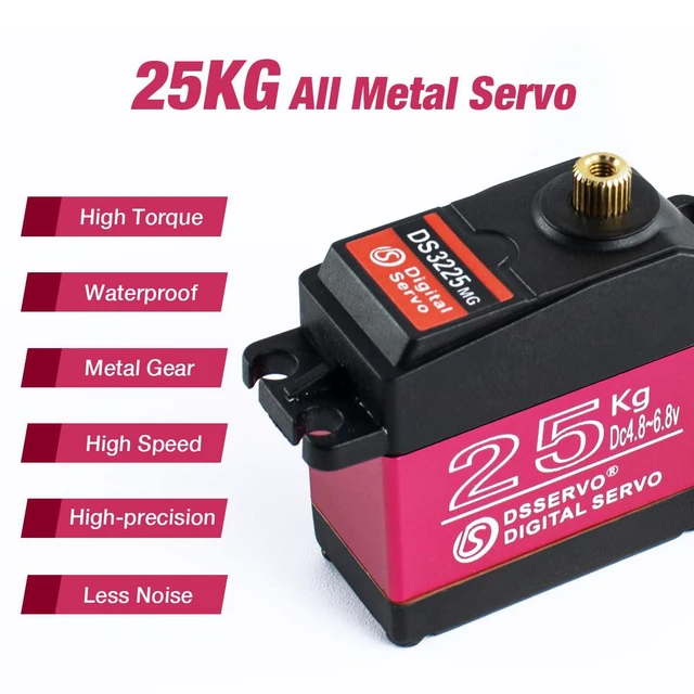 Alt view image 5 of 7 - DS3225 25kg RC Servo High Torque Full Metal Gears Waterproof Digital Servo Compa