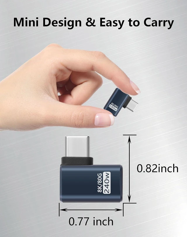 Alt view image 7 of 7 - Right Angle USB C Adapter 3 Pack, 90 Degree USB C Male to USB Type-C Female Adap