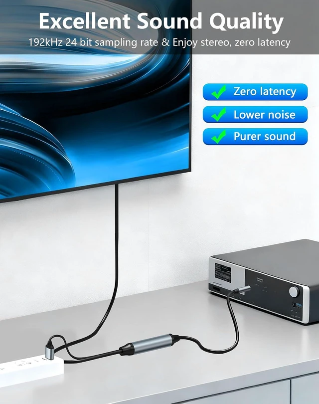 Alt view image 3 of 7 - Toslink Optical SPDIF to 3.5mm AUX Audio Adapter Cable 6 Ft, 24bit / 192KHz SPDI