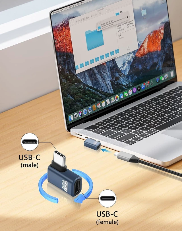 Alt view image 2 of 7 - Right Angle USB C Adapter 3 Pack, 90 Degree USB C Male to USB Type-C Female Adap