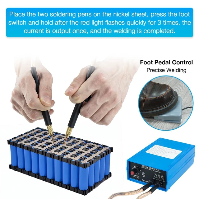 Alt view image 2 of 7 - 5000W Battery Spot Welder, Portable Adjustable Spot Welding Machine for 18650 Li