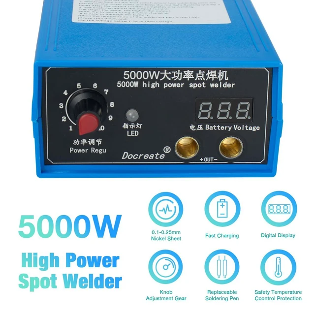 Alt view image 3 of 7 - 5000W Battery Spot Welder, Portable Adjustable Spot Welding Machine for 18650 Li