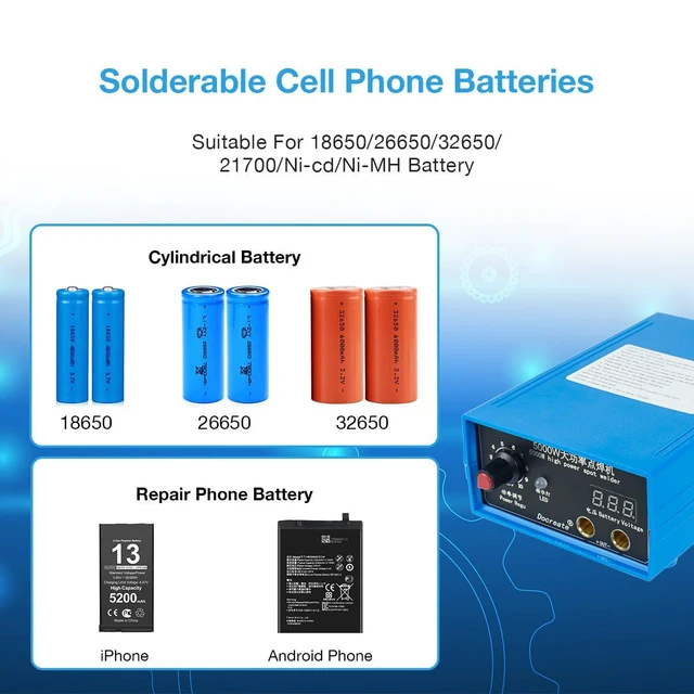 Alt view image 6 of 7 - 5000W Battery Spot Welder, Portable Adjustable Spot Welding Machine for 18650 Li