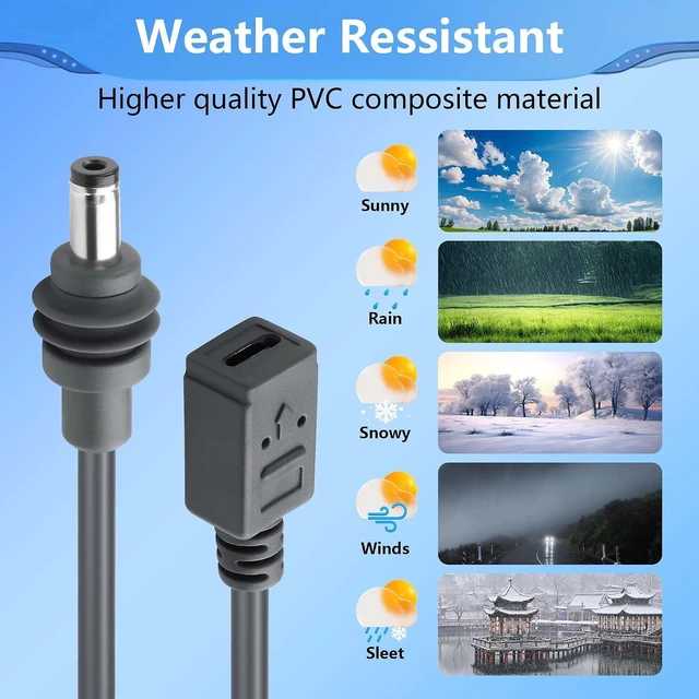 Alt view image 3 of 6 - 9.8FT Starlink Mini USB C Female to DC Power Cable,PD 20V 100W USB Type C to DC
