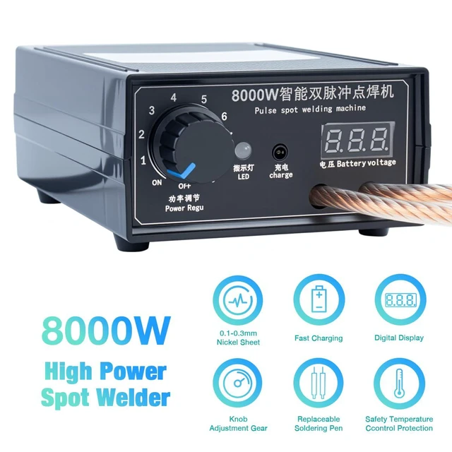 Alt view image 3 of 7 - 8000W Handheld Battery Spot Welder, Portable DIY Welding Machine, High-Power Spo