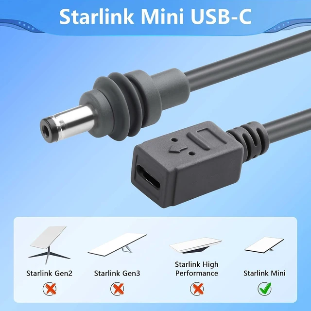 Alt view image 4 of 6 - 9.8FT Starlink Mini USB C Female to DC Power Cable,PD 20V 100W USB Type C to DC
