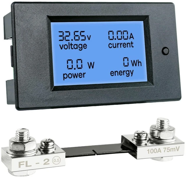Main image of DC 6.5-100V 0-100A LCD Display Digital Power Monitoring Meter Voltage Current Po