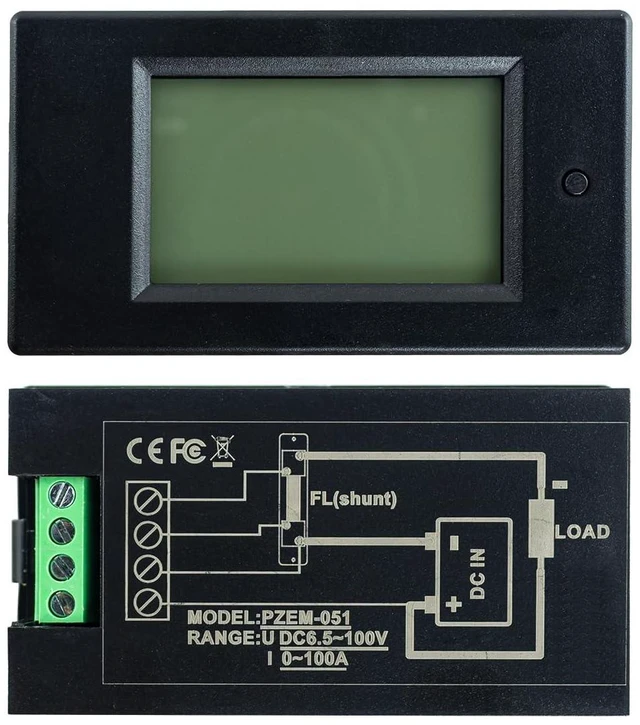 Alt view image 5 of 7 - DC 6.5-100V 0-100A LCD Display Digital Power Monitoring Meter Voltage Current Po