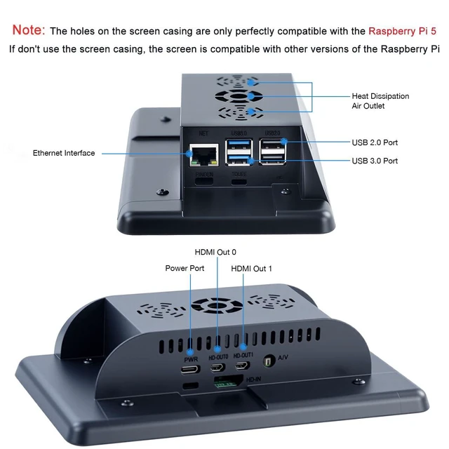 Alt view image 6 of 7 - 7 Inch Touchscreen IPS DSI Display Compatible with Raspberry Pi 5, 800x480 Capac