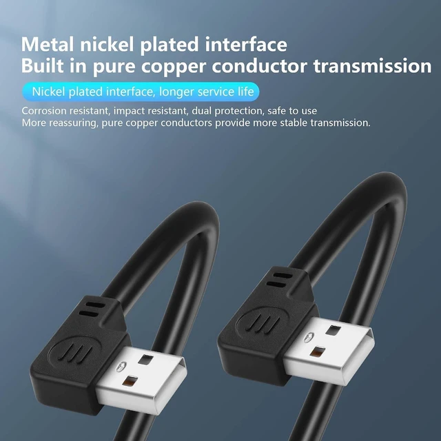 Alt view image 3 of 6 - 2PCS Short USB A Male 4 Pin Bare Wire,Left Angle 24AWG USB 2.0 Male Plug to Bare