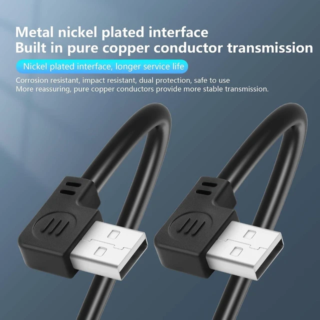 Alt view image 3 of 6 - 2PCS Short USB A Male 4 Pin Bare Wire,Right Angle 24AWG USB 2.0 Male Plug to Bar