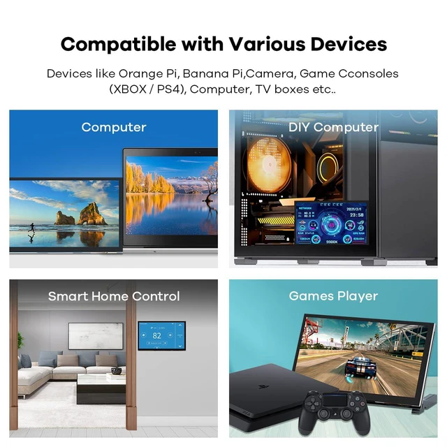 Alt view image 6 of 7 - 7 Inches Touchscreen IPS LCD Display Panel 1024×600 HDMI Capacitive Touch Screen