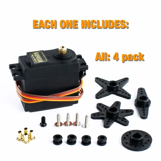Alt view image 6 of 7 - 4Pack MG995 Servo Motors Digital RC Servo Metal Gears High Speed Torque for Smar