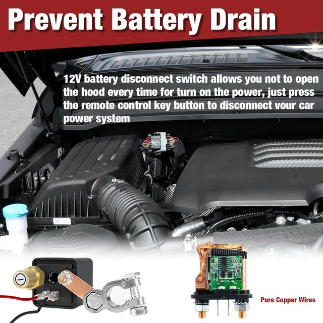 Alt view image 3 of 7 - Remote Battery Disconnect Switch Kit DC 12V 200A for Cars Auto RV Truck Anti-The