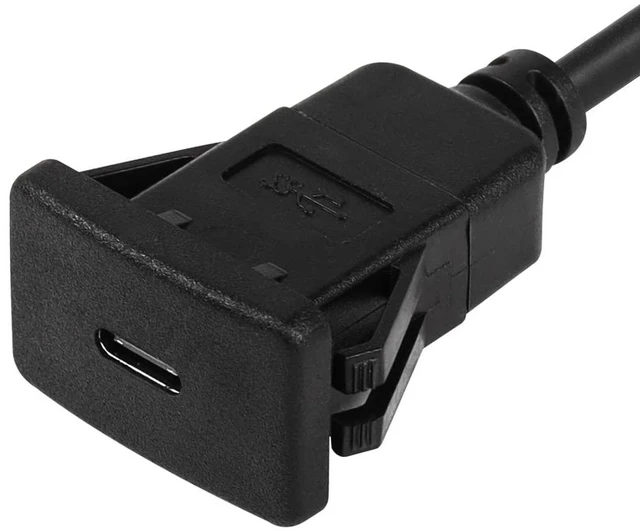 Alt view image 3 of 6 - 0.5m USB C 2.0 Male to Female Square Flush Mount Panel Extension Cable for Car,