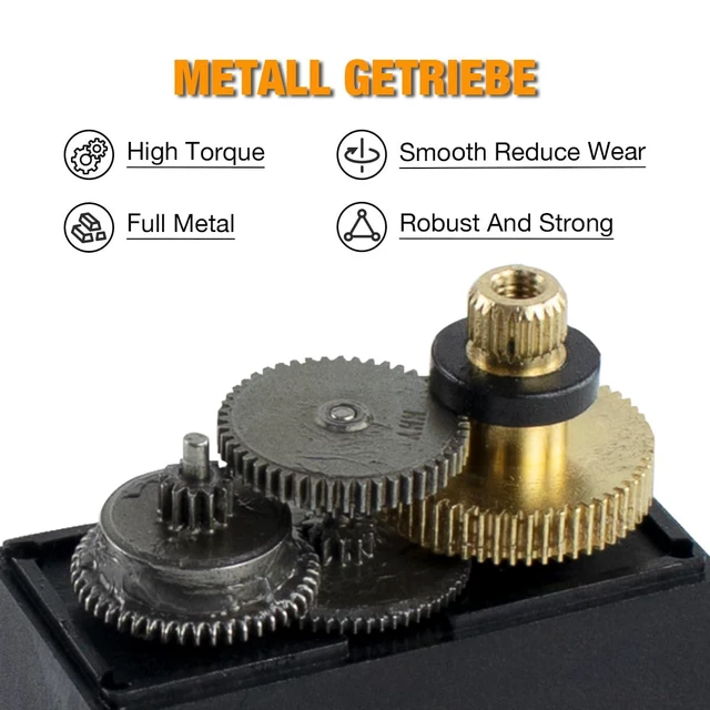 Alt view image 2 of 7 - 4Pack MG995 Servo Motors Digital RC Servo Metal Gears High Speed Torque for Smar