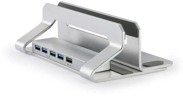 Main image of N51-3 Vertical Laptop Stand with USB 3.0 Hub (4 Ports) & HDMI Adjustable Width Aluminum Desktop Holder, Space-Saving Docking Station for MacBook, Dell, HP