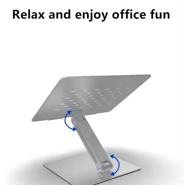 Alt view image 5 of 5 - N30-3 Foldable Laptop Stand, Adjustable Height & Angle Aluminum Notebook Riser Ergonomic Desktop Holder for 11-17 Inch Laptops, Portable Lightweight for MacBook