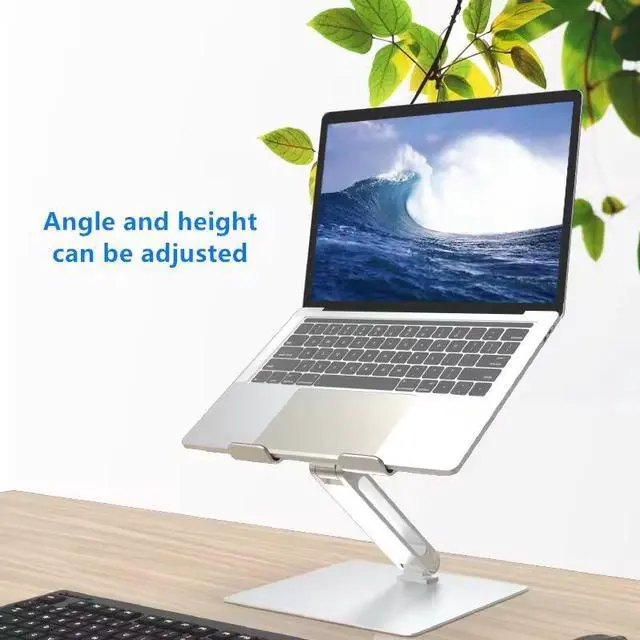 Alt view image 3 of 5 - N30-3 Foldable Laptop Stand, Adjustable Height & Angle Aluminum Notebook Riser Ergonomic Desktop Holder for 11-17 Inch Laptops, Portable Lightweight for MacBook