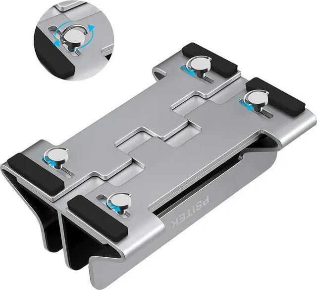 Alt view image 5 of 6 - Aluminum Dual Vertical Laptop Stand Dock Holder, Supports 2 Devices, Adjustable Slot Width 15-36mm, Space-Saving Upright Storage for MacBook and Laptops